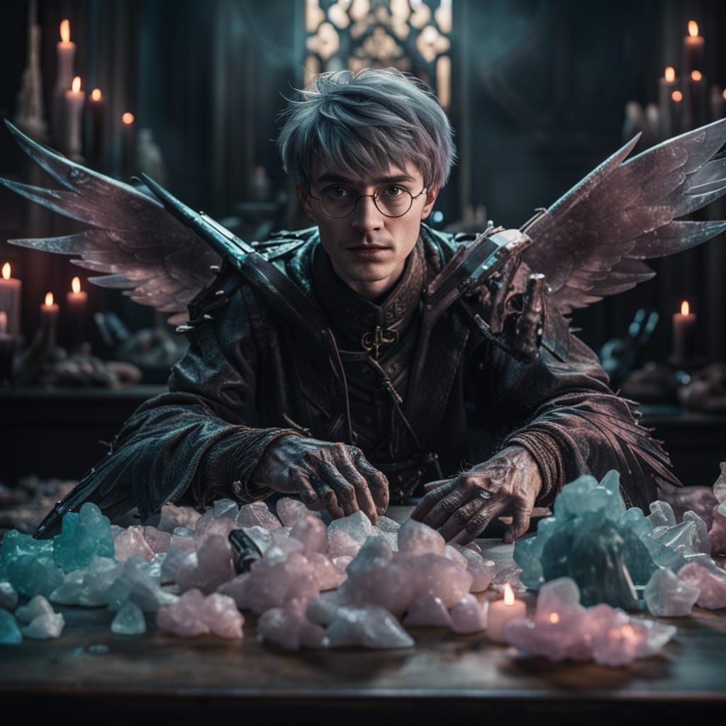 Cursed Crystal Elf Portrait in Rococo Style