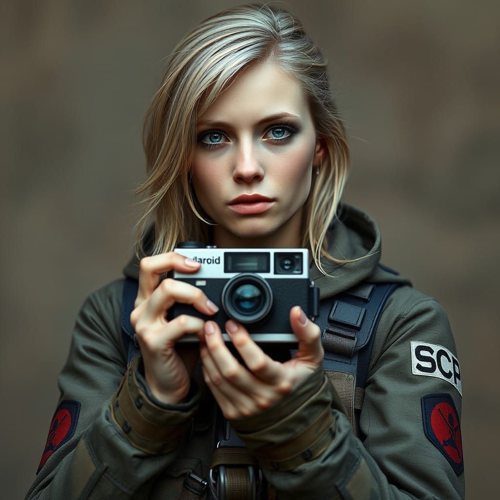 Fantasy Concept Art of a Female Soldier with Vintage Camera