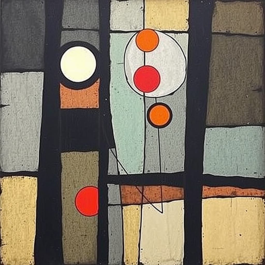 Glasgow-Style Abstract Artwork in Vibrant Colors