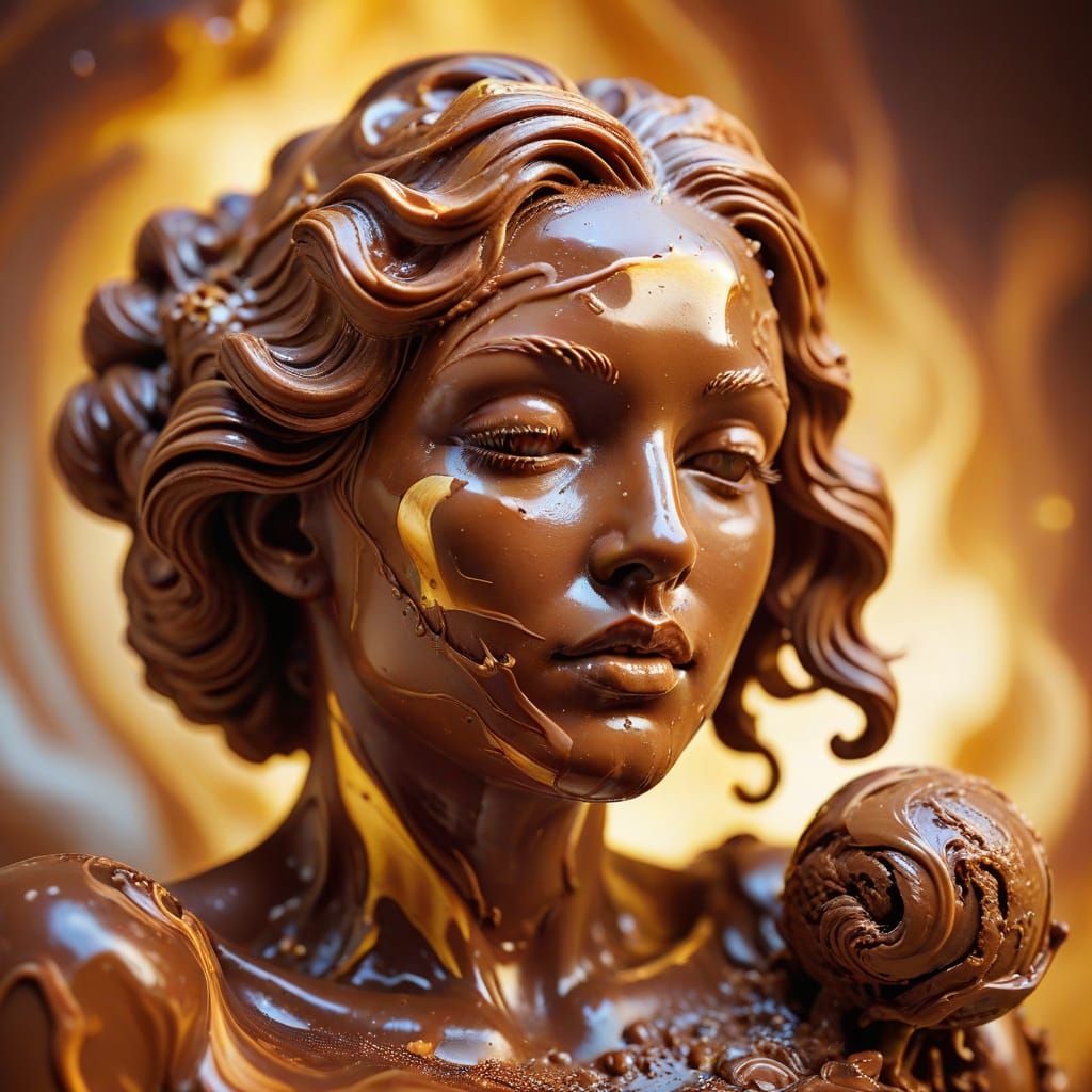 Aphrodite of Knidos in Chocolate Ice Cream