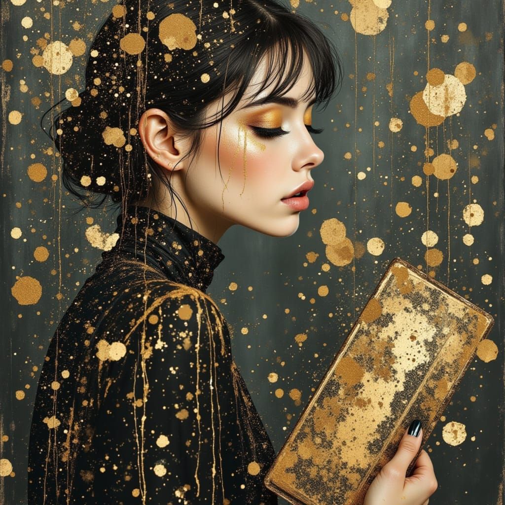 Divine Portrait in Ancient Gold Style