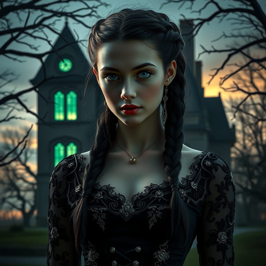 Gothic Dark Fantasy Portrait in Victorian Style