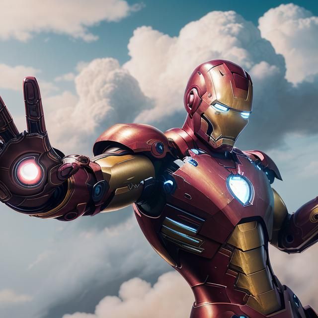 Ironman Resting on a Cloud: Detailed Matte Painting