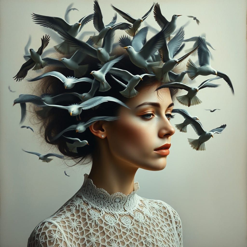 my_head_full_of_birds_double_exposure Abstract
