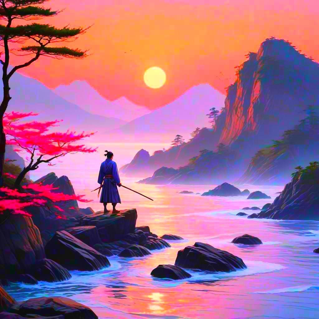 Serene Samurai at Dawn