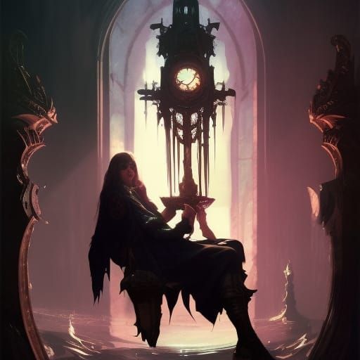 Bloodborne Astral Clocktower Portrait in Dark Fantasy Style