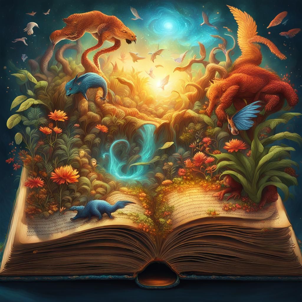 Nature Bursting from a Book: Fantasy Concept Art