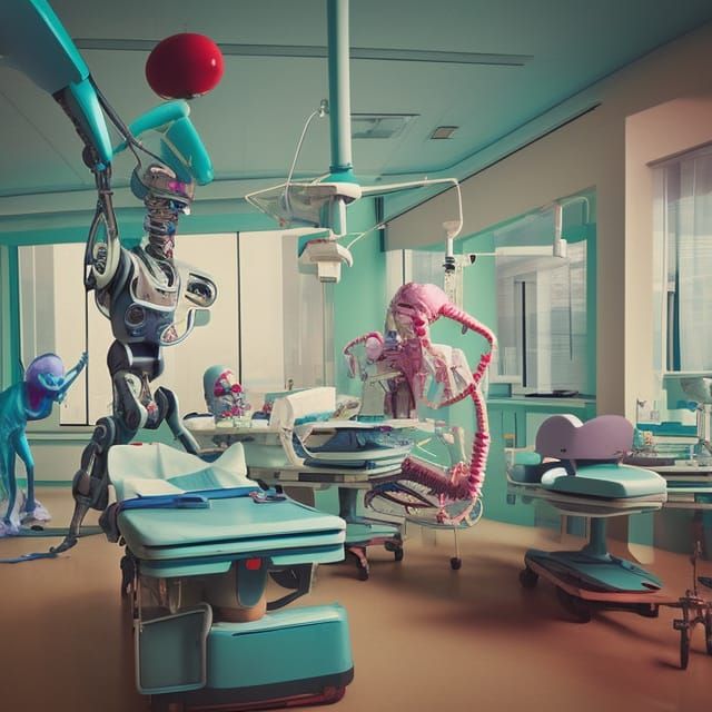 A Whimsical robot hospital