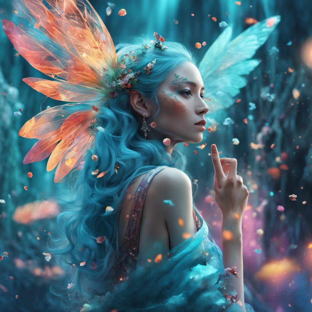 Turquoise Fairy Dancing in a Candy Land