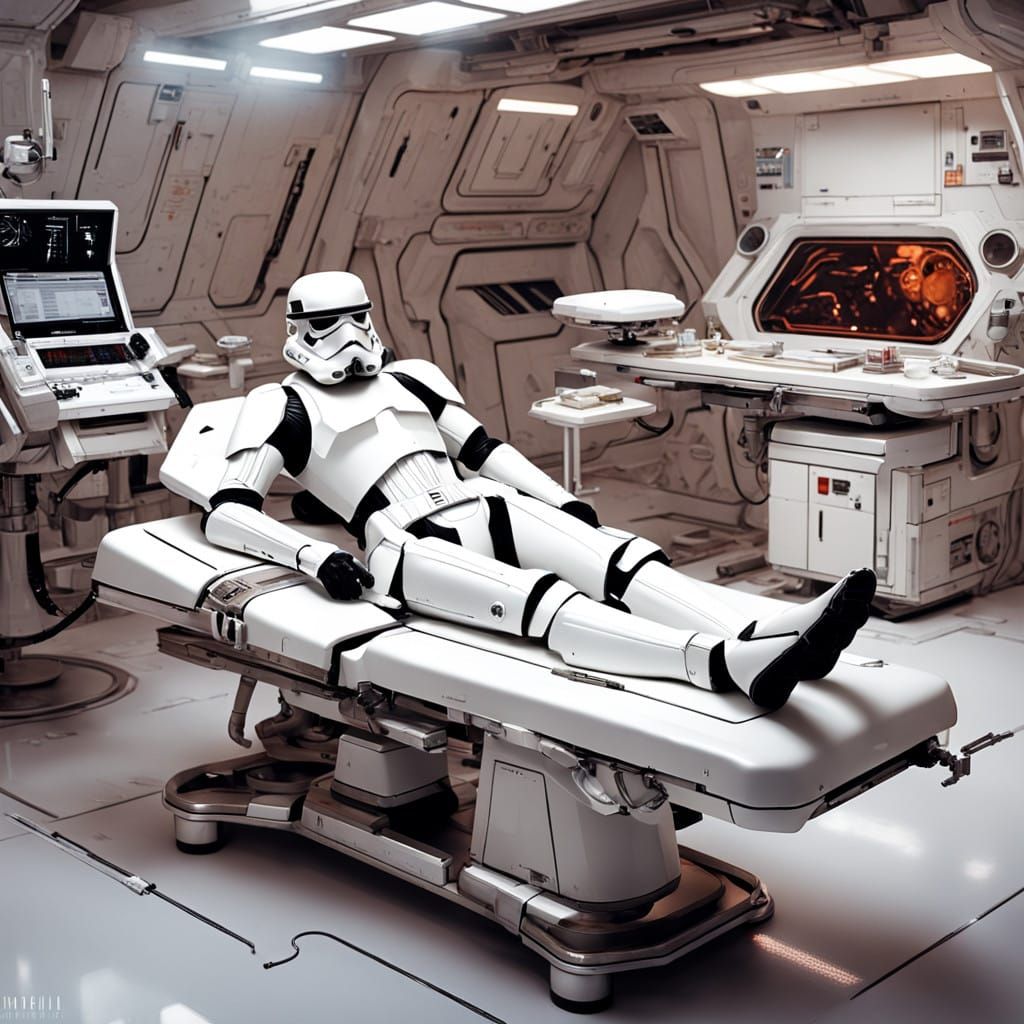 Stormtrooper in Futuristic Medical Bay
