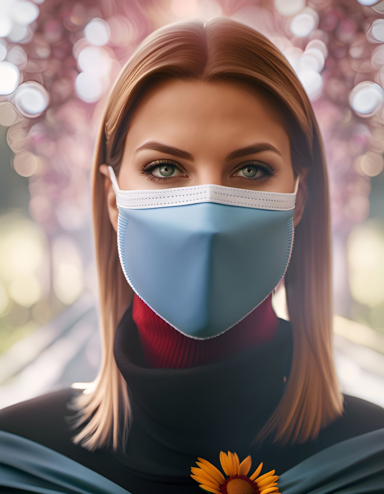 Woman in Mask: Detailed Matte Painting Portrait