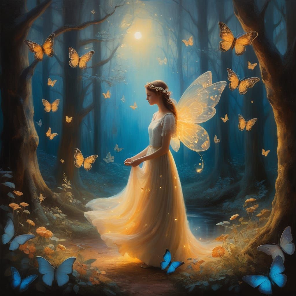 Enchanted Forest Bloom in Dreamy Oil Painting