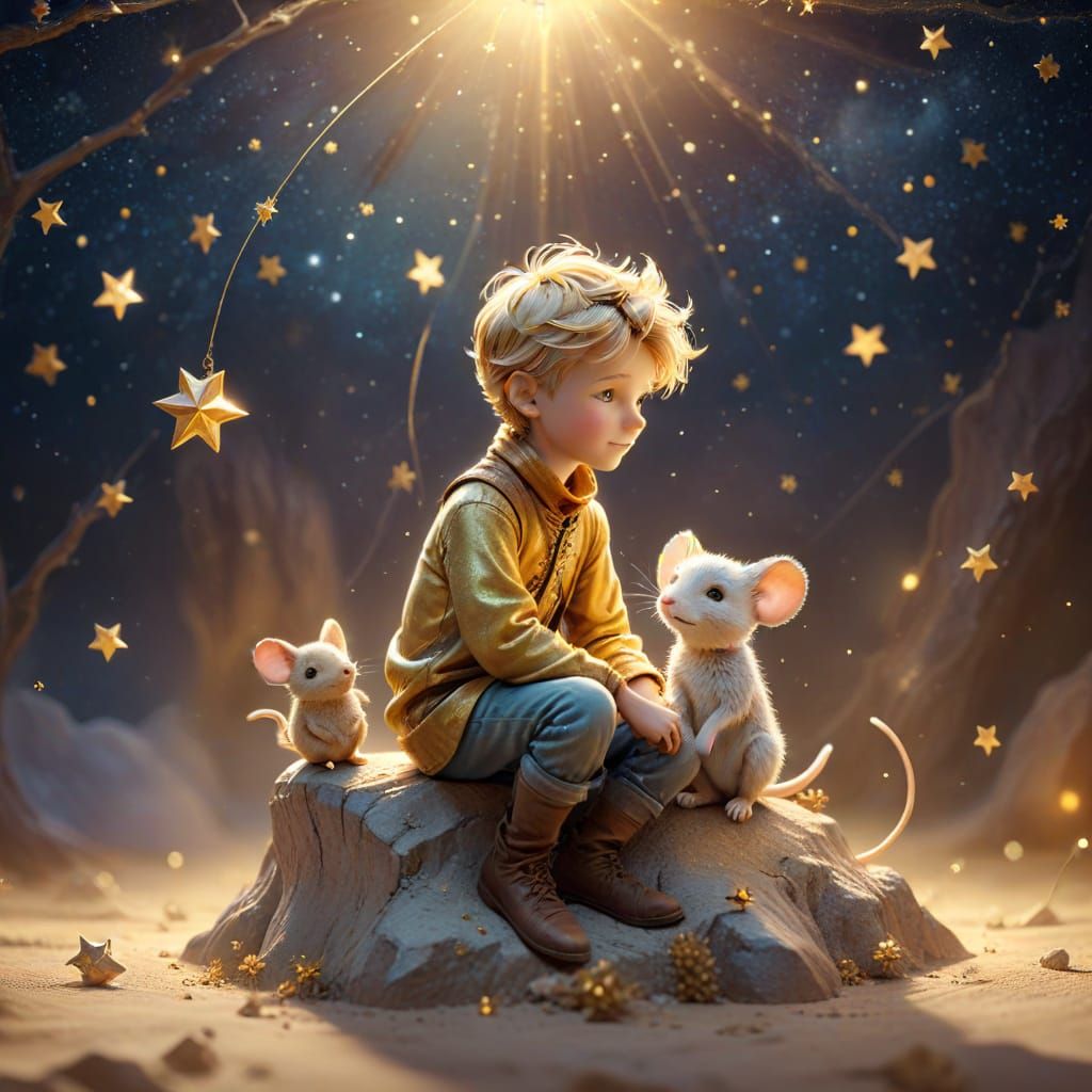 Little Prince and Mouse on a Star