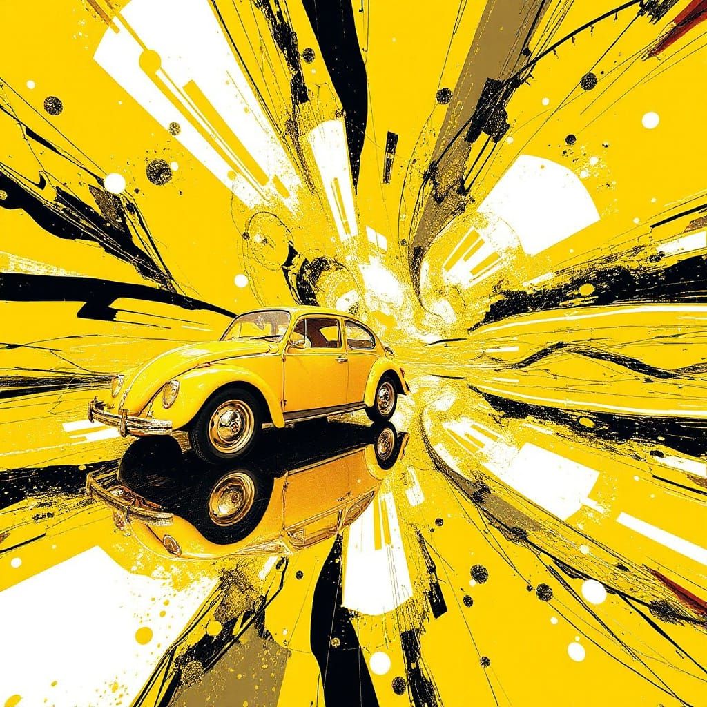 Majestic Yellow Abstract Surrealism