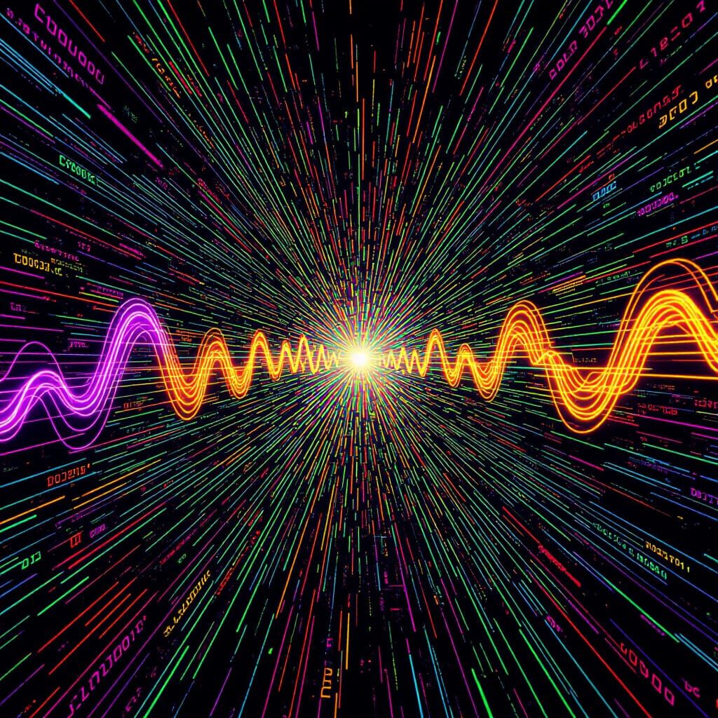 Cyber Reggae Matrix Bursting with Glitch Art and Data Stream...