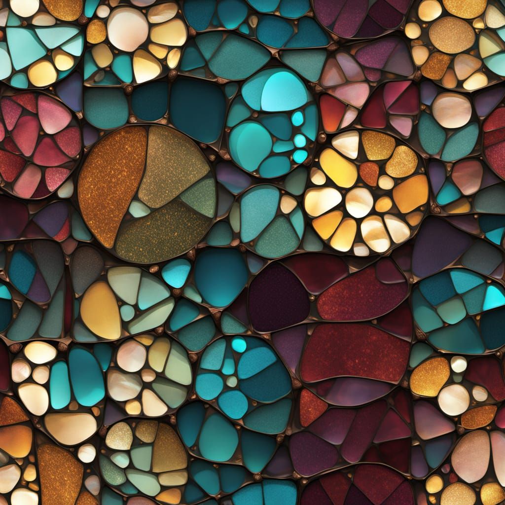 Geometric Tapestry in Prismatic Ochre Palette