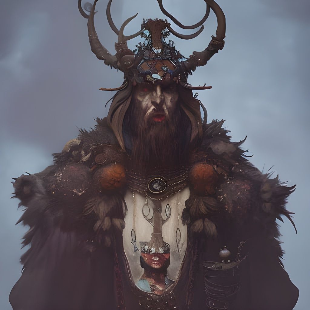 Evil Druid Fairy in Gothic Armor Fantasy Portrait