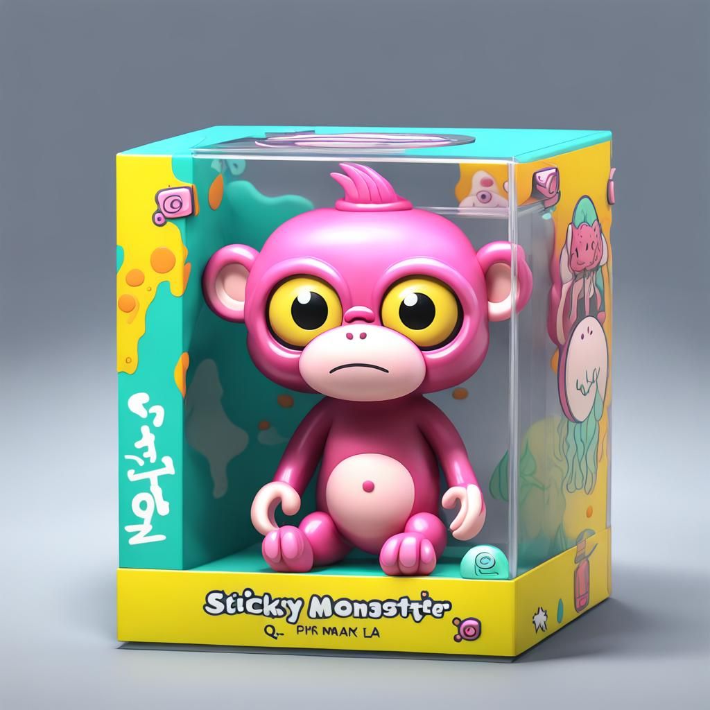 Adorable Monkey Toy in Package: Sticky Monster Lab Style