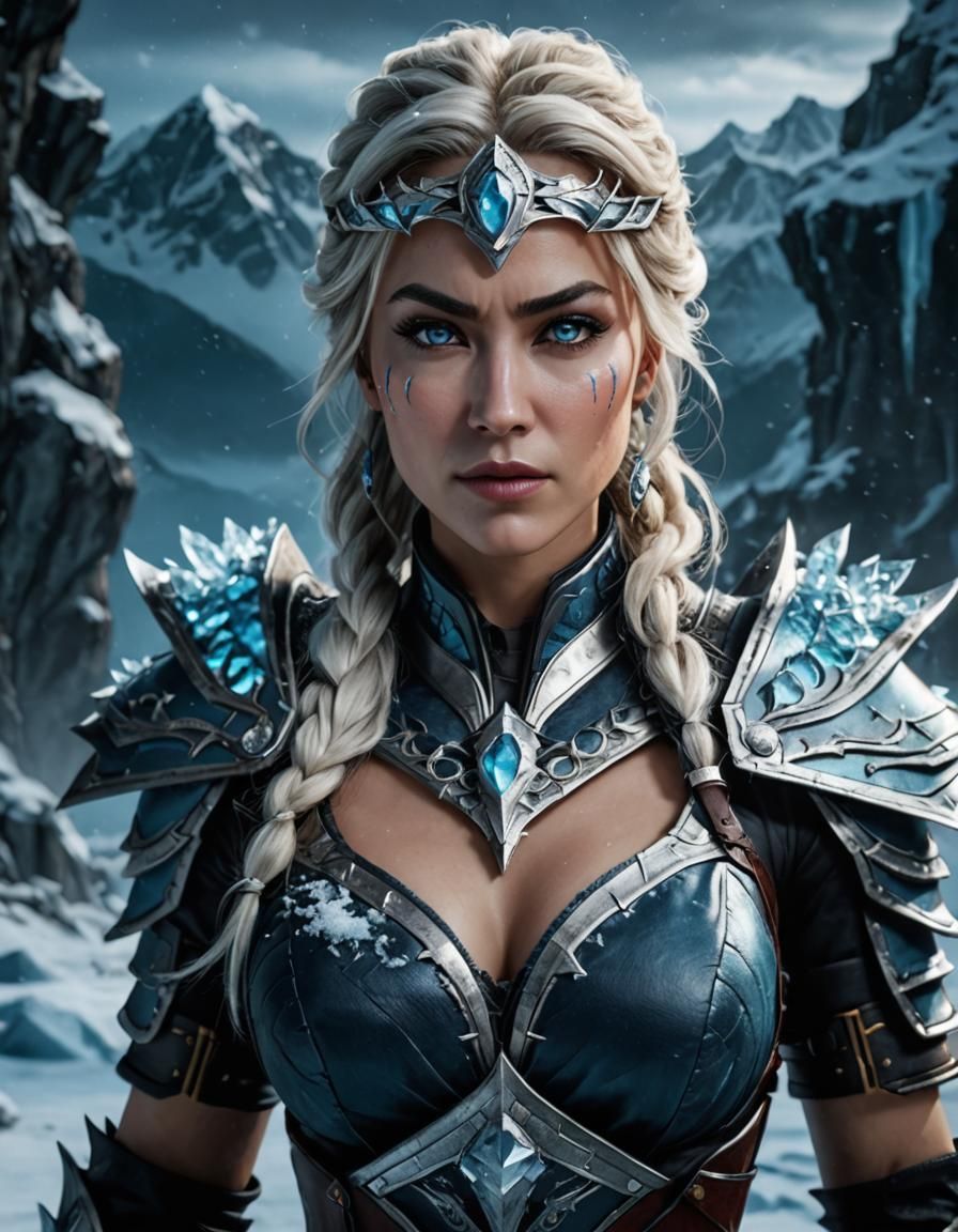 Elsa as Mortal Kombat Fighter: Icy Warrior Portrait