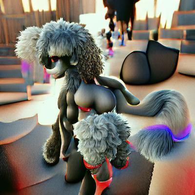 3D Furry Poodle Character: Trending Digital Art