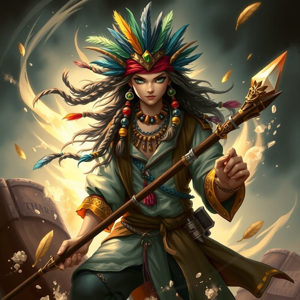 Majestic Pirate Cultivator in a Storm of Color and Energy