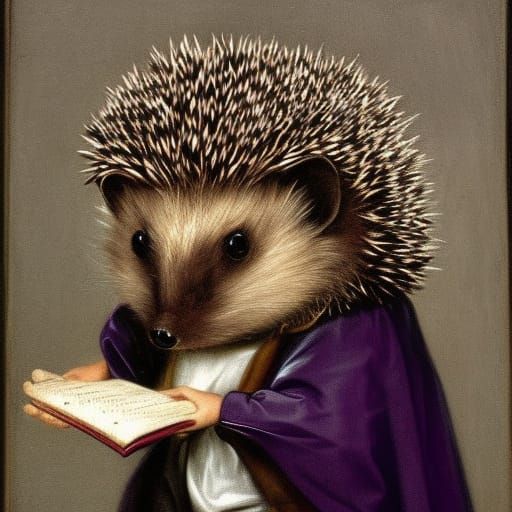 Gothic Hedgehog Lord Portrait in Van Dyck Style