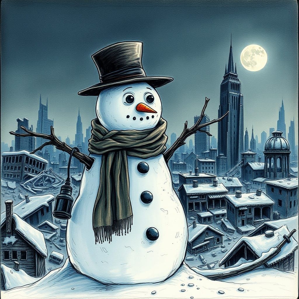 Winter Cityscape in Desolate Beauty