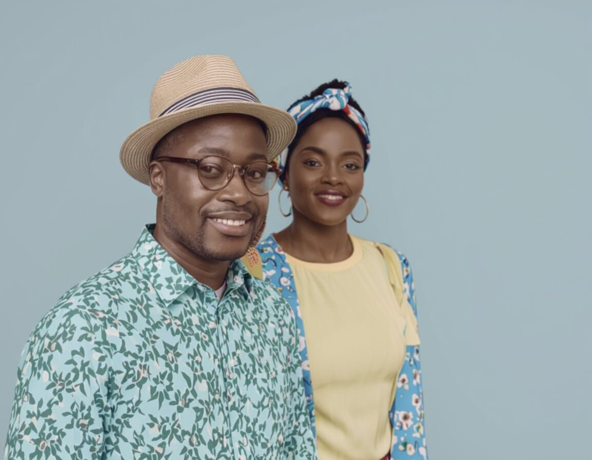 Photorealistic Studio Portrait of a Black Couple