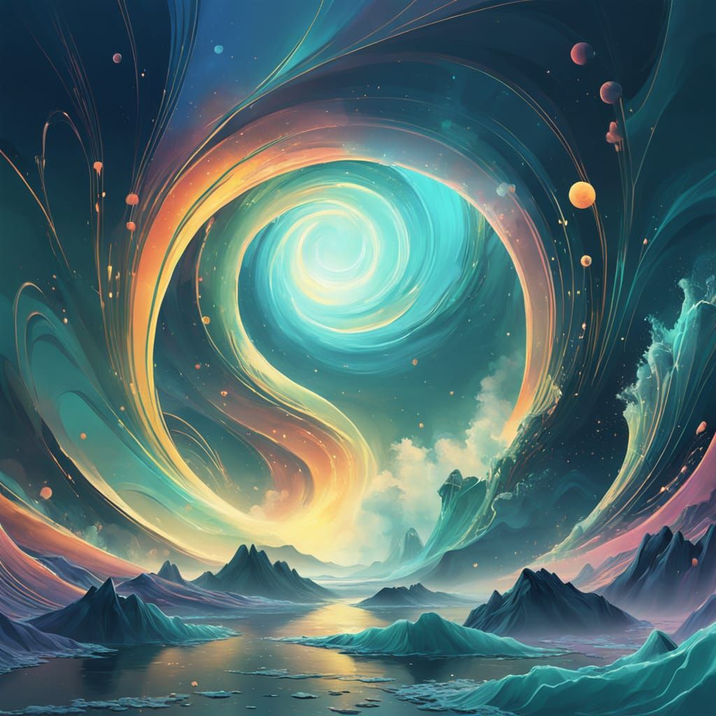 Abstract Glowing Shapes in Surreal Digital Art