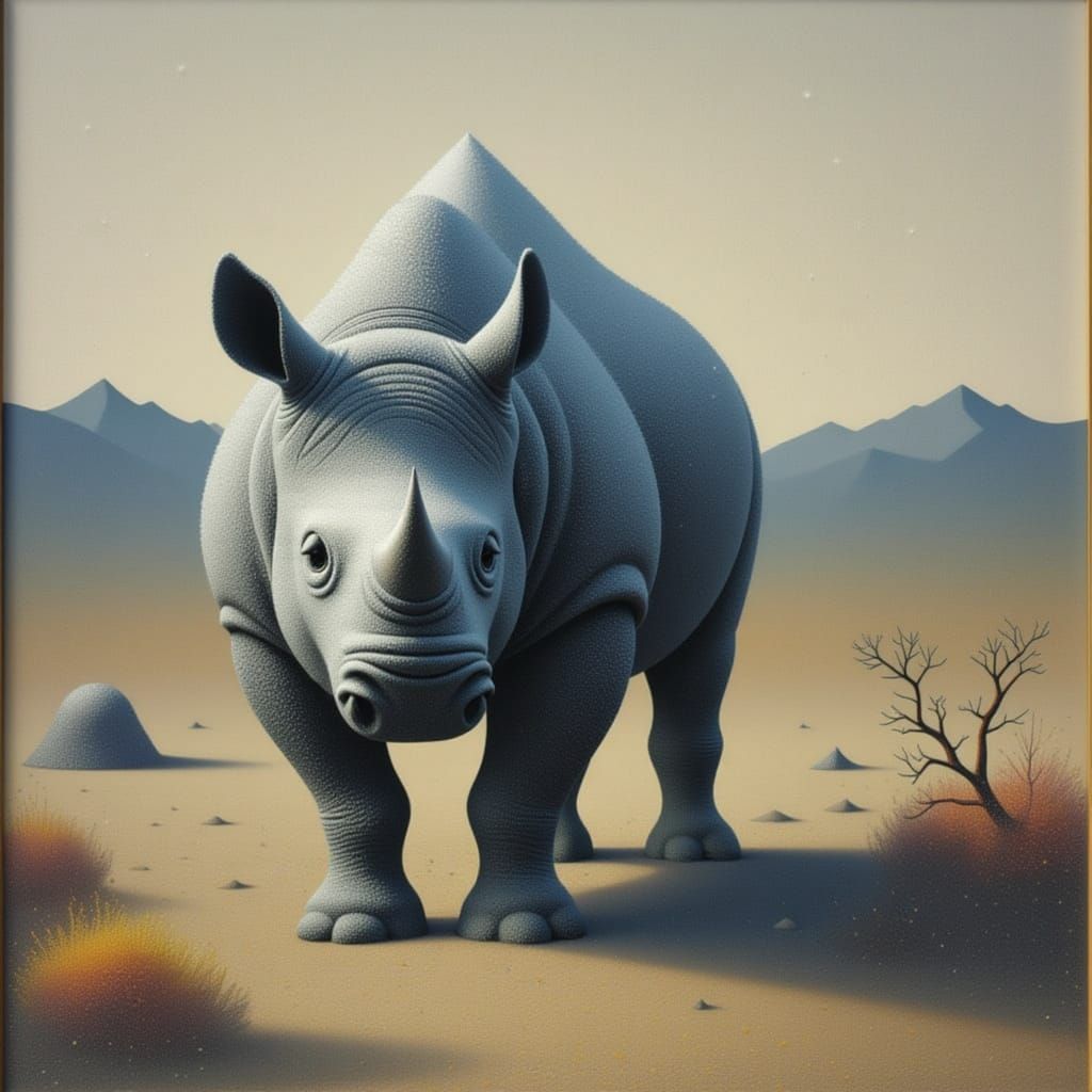 Little Rhino in Cosmic Snow