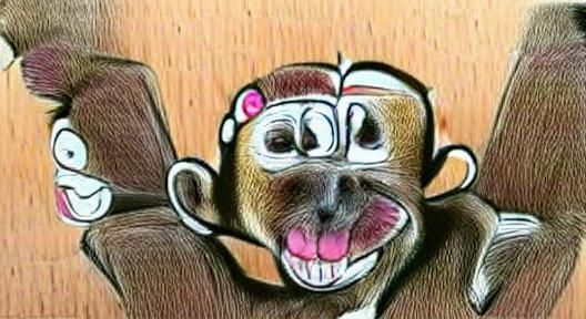 Funny Cartoon Monkey Illustration