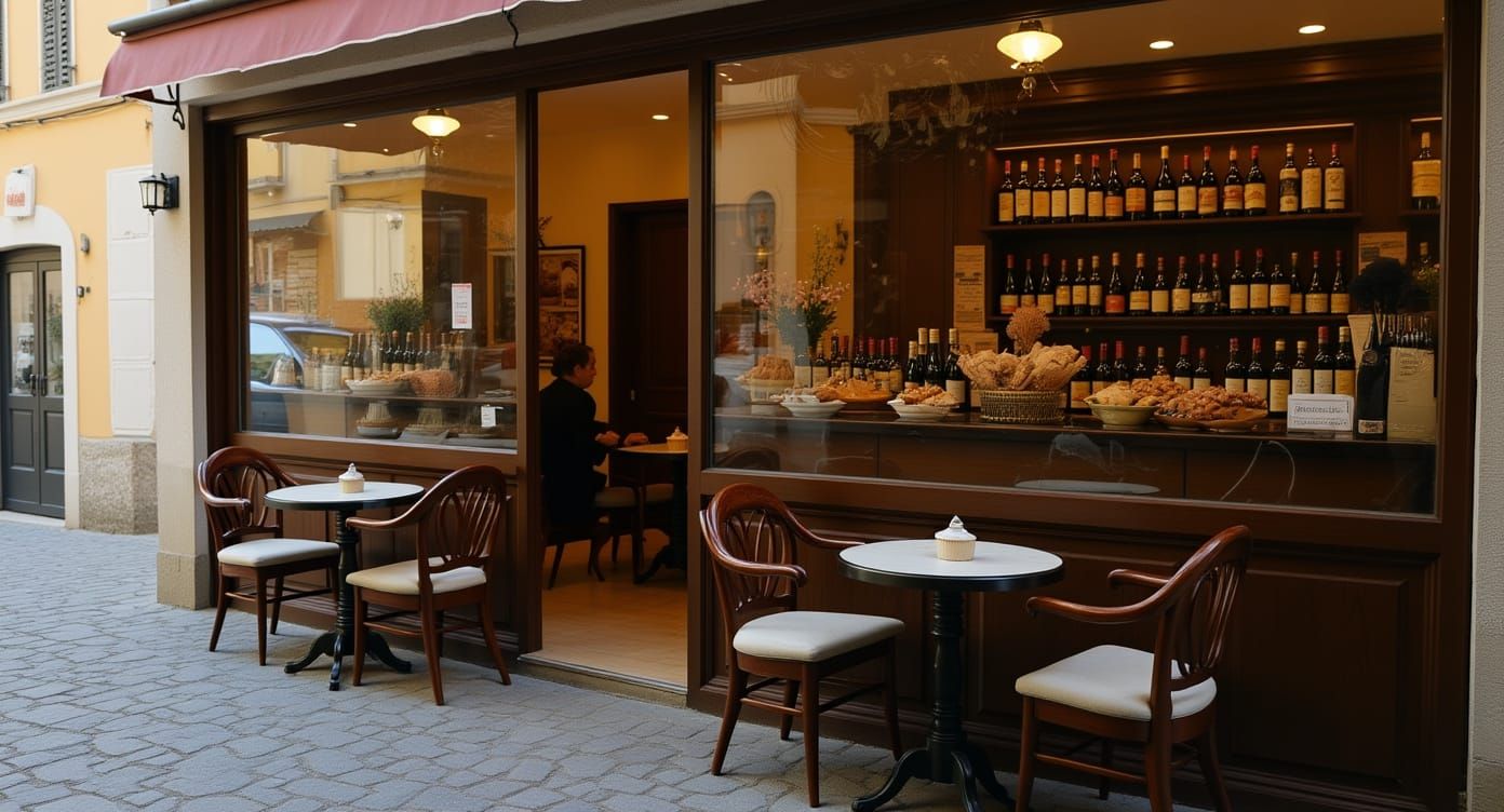 Italian Village Wine Shop with Rustic Charm