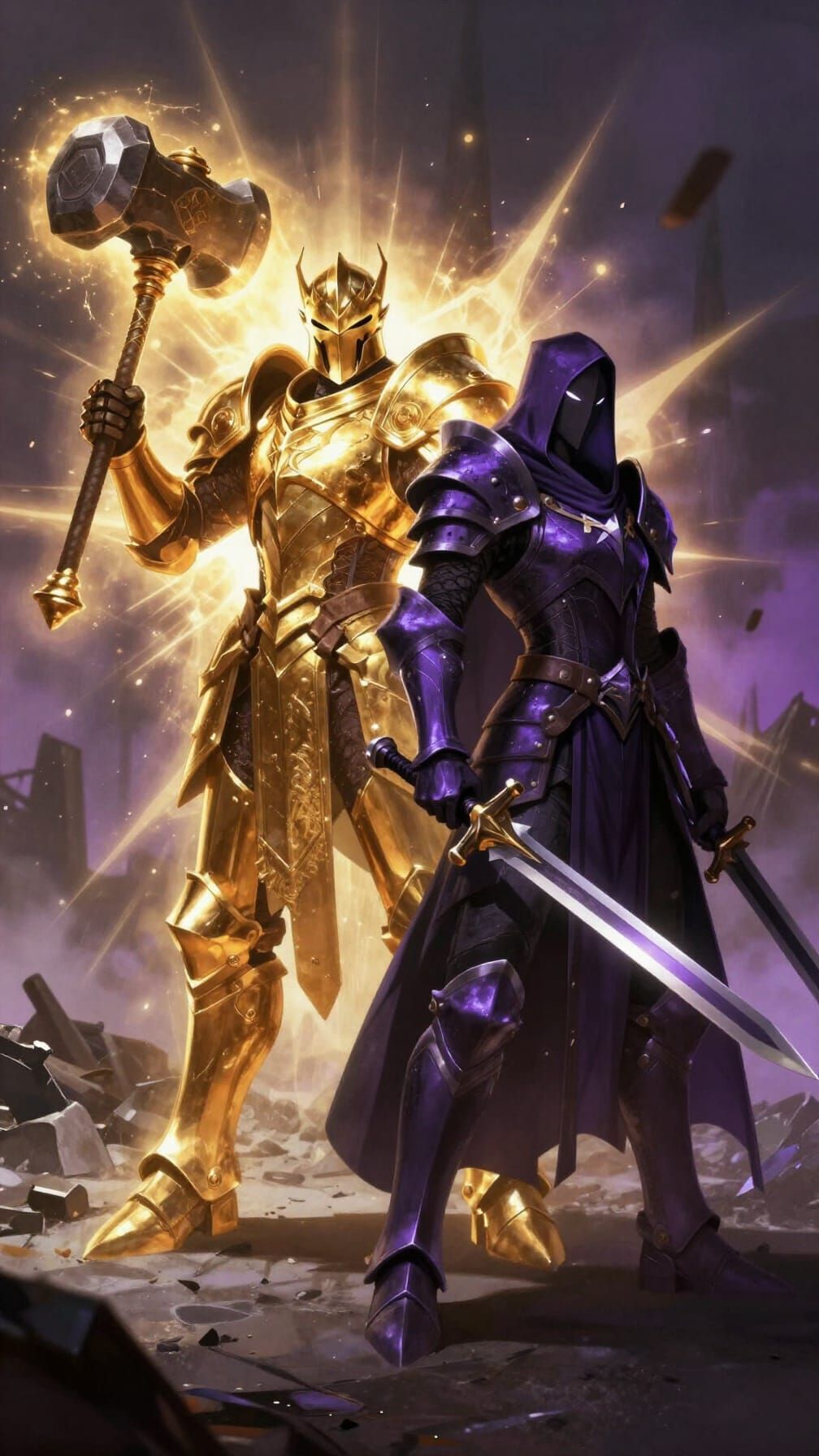 Knights United on Battlefield in High Contrast Style