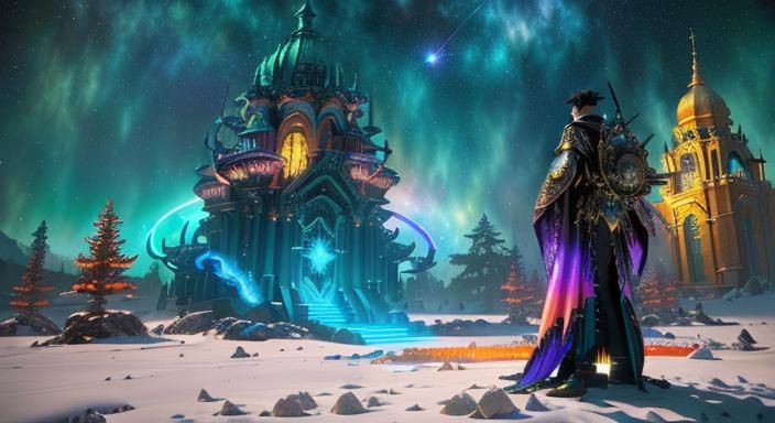 Cosmic Astral Illustration in Game Cinematic Style