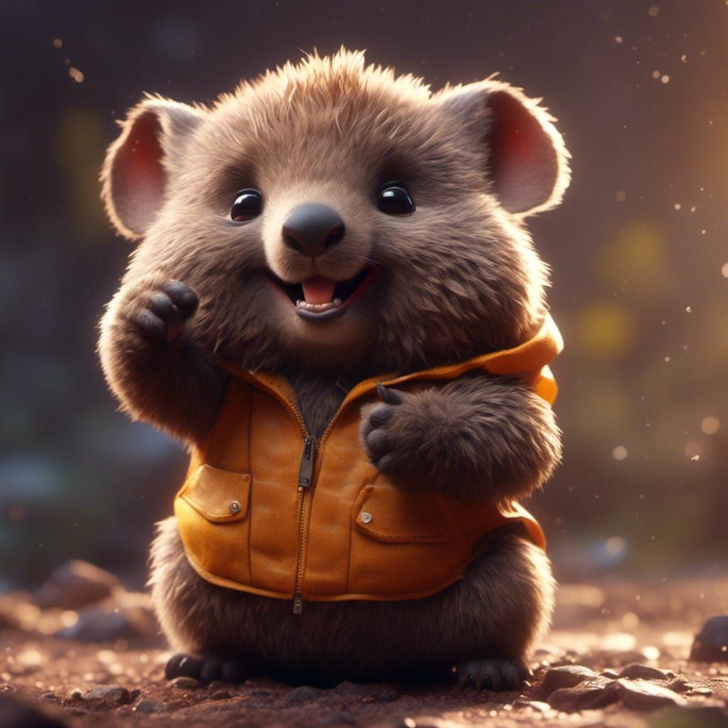 Adorable Wombat Giving a Thumbs Up