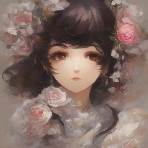 Insane Girl with Black Hair in Mental Patient Attire