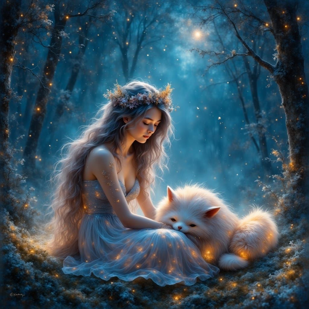 Ethereal Fairy in a Magical Forest: Hyperrealistic Illustrat...