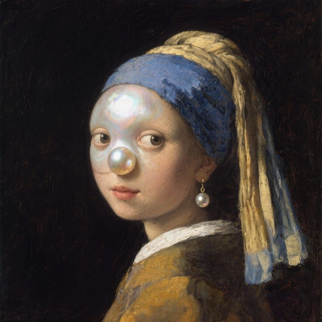 Surreal Pearl Portrait Inspired by Vermeer