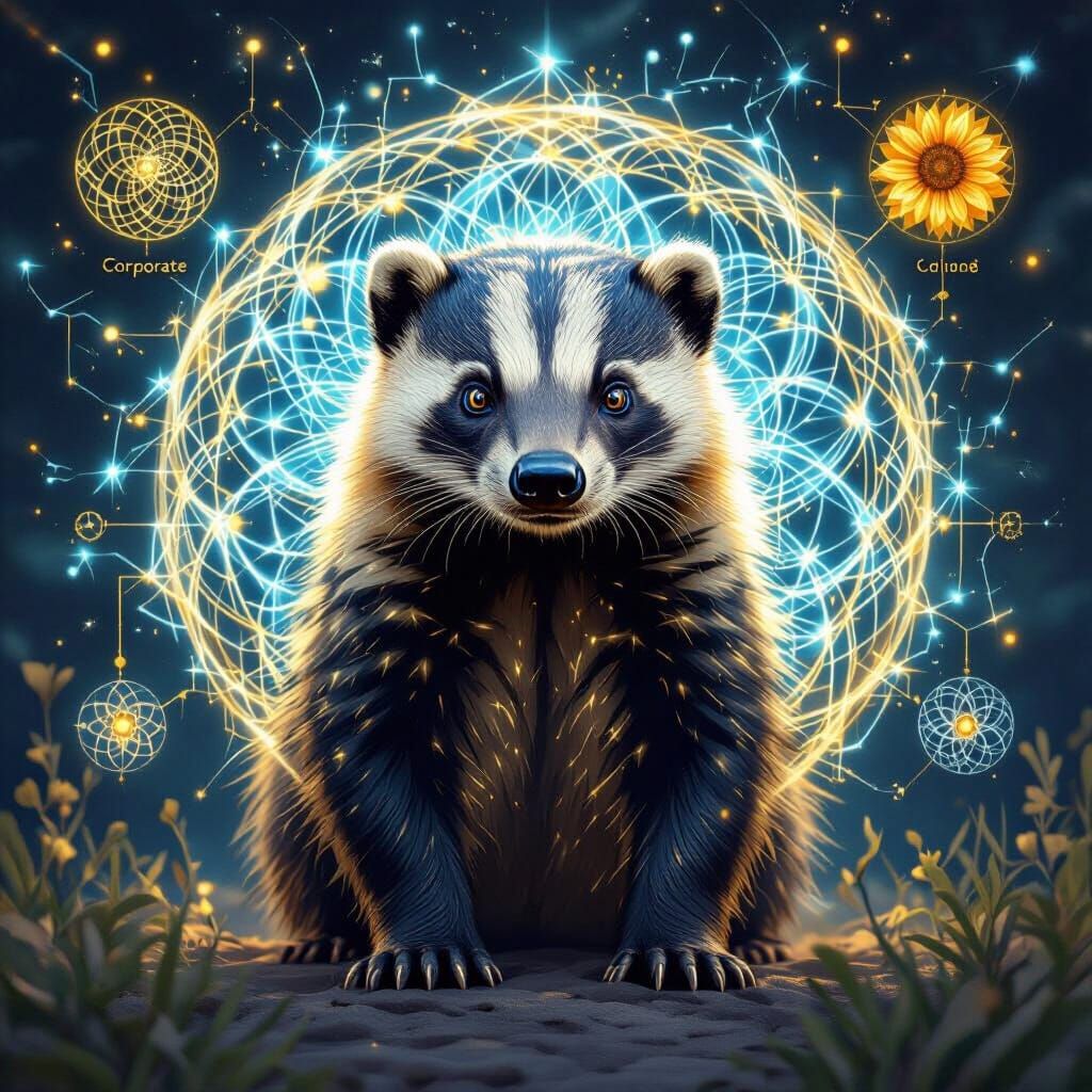 Honeybadger of Ukraine Symbolizing Fearless Coherence