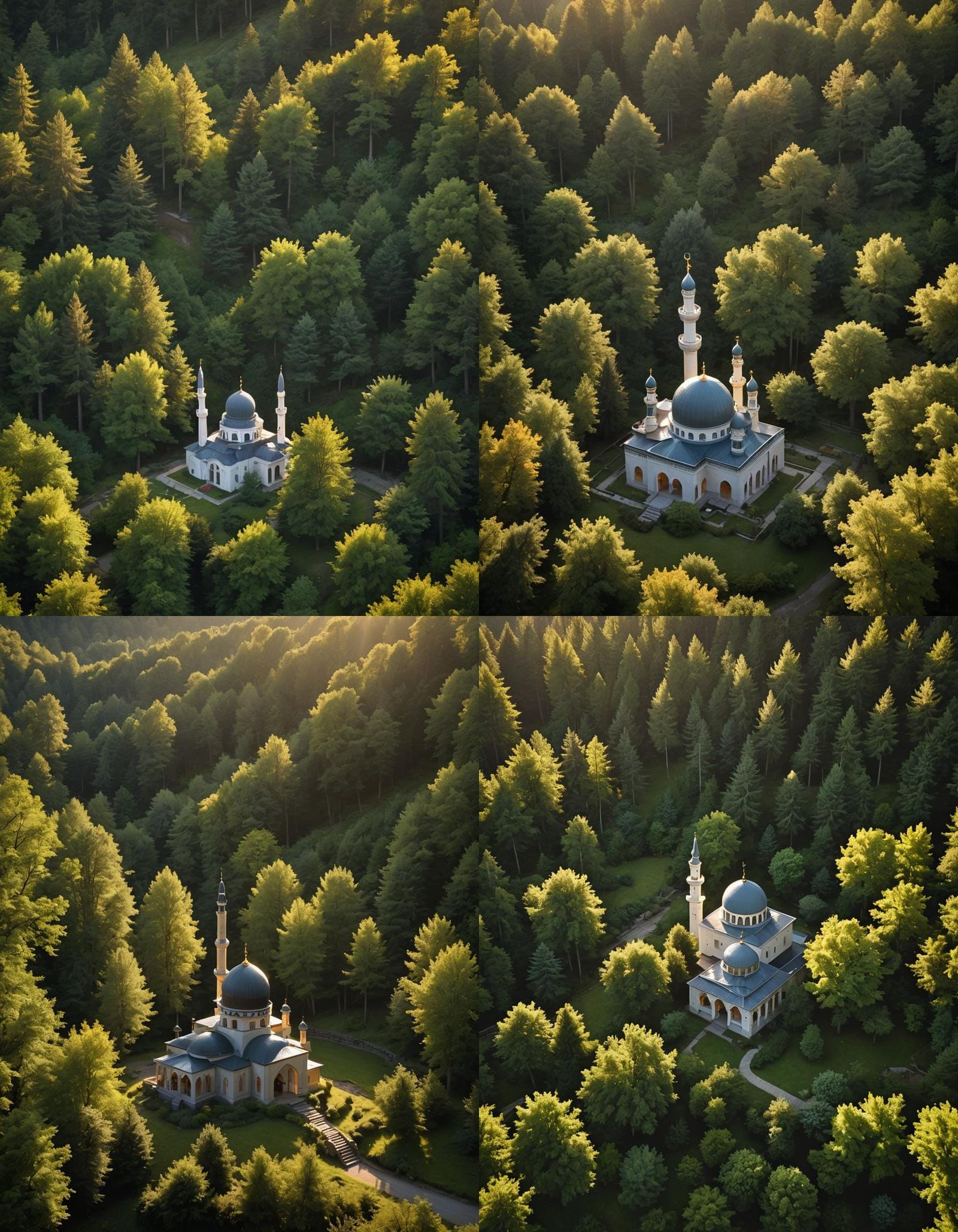 Mosque in Woodland Glen at Golden Hour