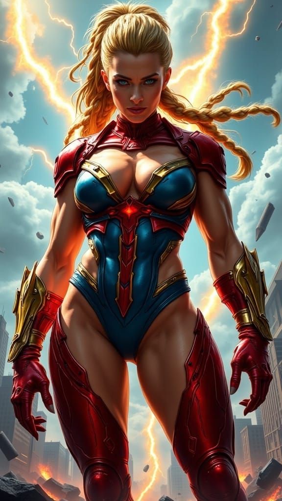 Marvelous Superheroine in Regal Attire