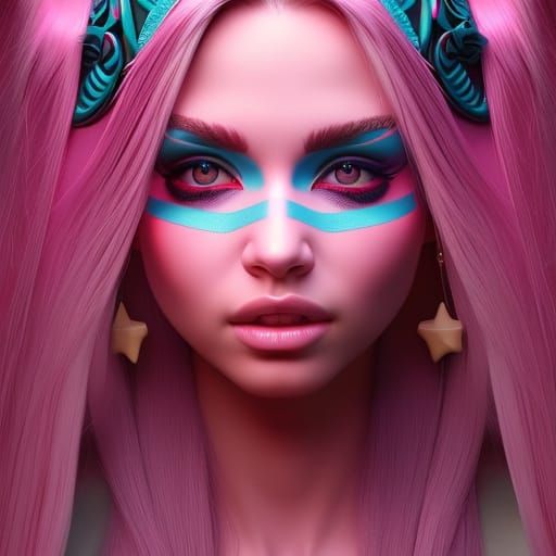 Candy Girl Portrait in Photorealistic Digital Art