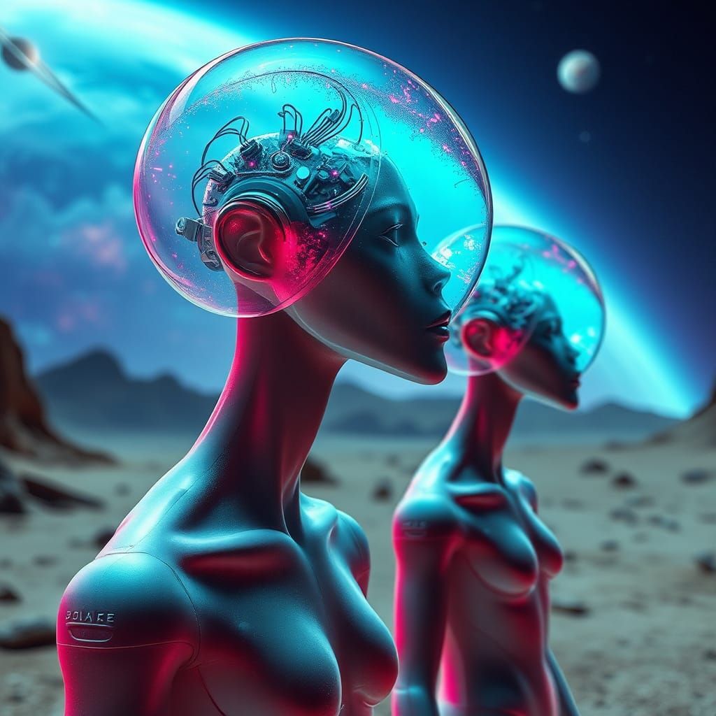 Eerie Sci-Fi Mannequin in Alien Landscape