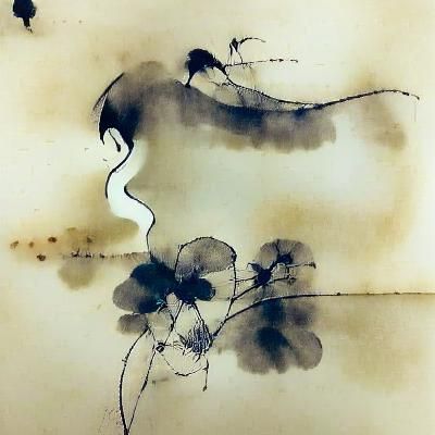 Sumi-e Ink Wash Painting: Imperfect Existence