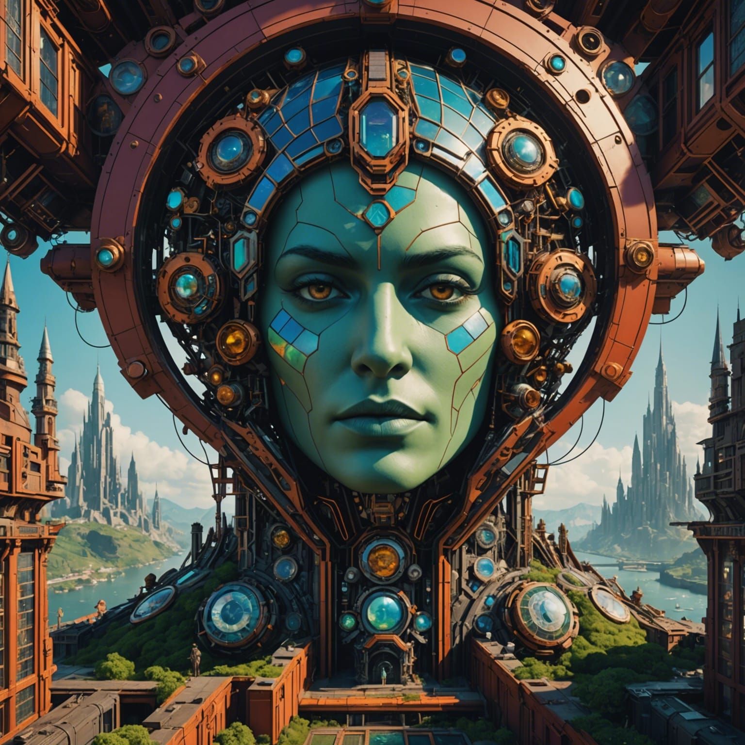 Fantastical Portrait in Detailed Matte Painting Style