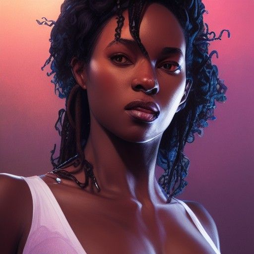 Detailed Portrait of a Black Woman in 8K