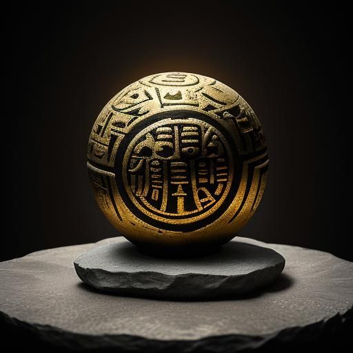 Golden Egyptian Pokeball Concept Art in 8K