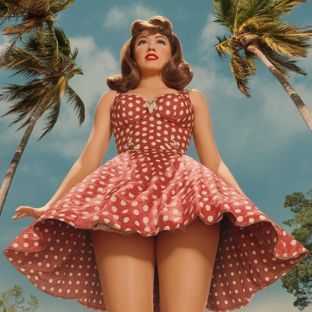 Giantess Bombshell in Vintage Monster Movie Poster