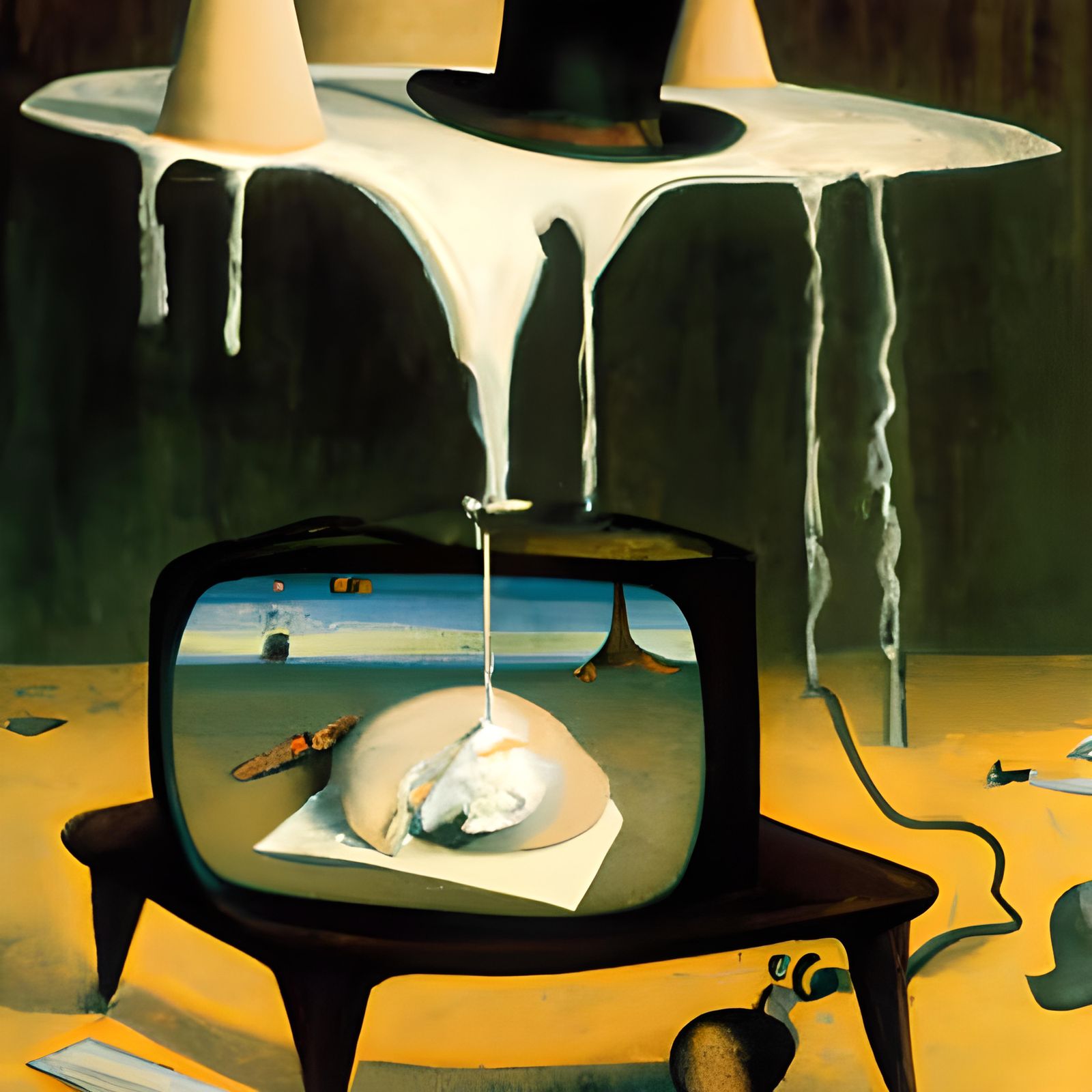 Surreal Melting Clock in Dali Style