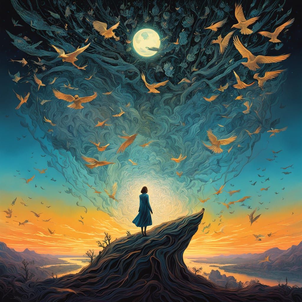 Surrealist Spaceship Dreamscape in Soft Turquoise Light